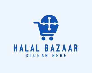 Cross Shopping Cart logo design