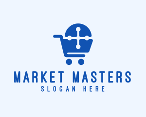 Cross Shopping Cart logo design