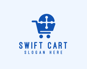 Cross Shopping Cart logo design