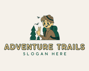 Backpacking Camping Adventure logo design