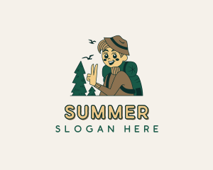 Backpacking Camping Adventure logo design