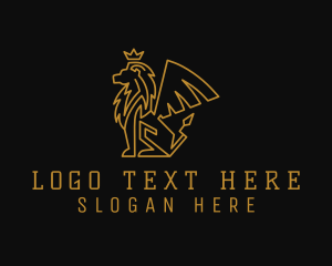 Luxury - Golden Crown Griffin logo design