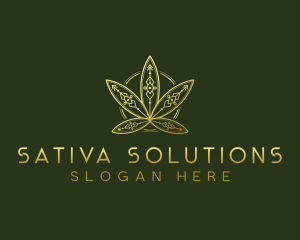 Sativa - Cannabis Tribal Marijuana logo design