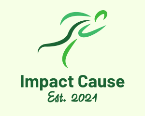 Cause - Green Organic Running Man logo design