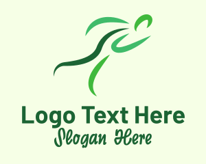 Green Organic Running Man Logo