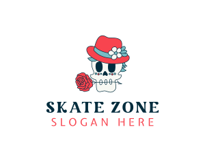 Mexican Skull Hat logo design