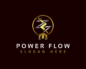 Power Plug Electricity logo design