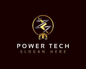 Power Plug Electricity logo design