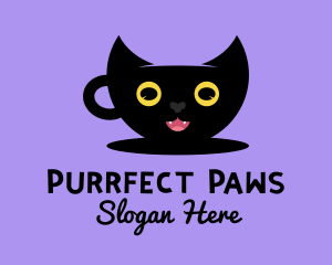 Cup Kitten Cat logo design