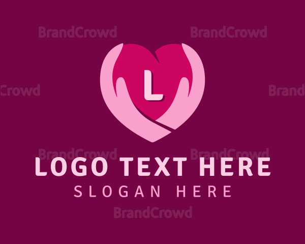 Caring Heart Hand Lettermark Logo