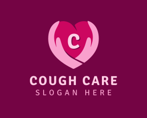 Caring Heart Hand Lettermark  logo design