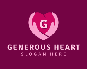 Caring Heart Hand Lettermark  logo design