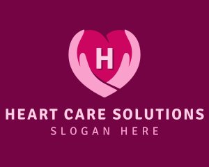 Caring Heart Hand Lettermark  logo design