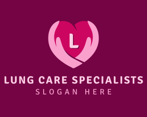 Caring Heart Hand Lettermark  logo design