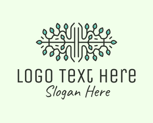 Vine - Leaves Ornament Line Art logo design