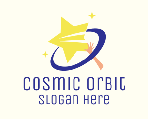 Star Hand Orbit logo design