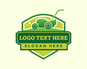 Grass - Lawn Mower Shield logo design