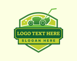 Lawn Care - Lawn Mower Shield logo design