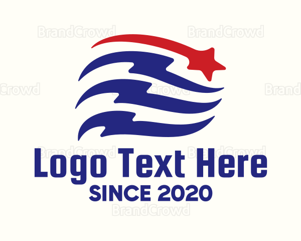 Patriotic Flag Banner Logo