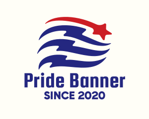 Patriotic Flag Banner logo design