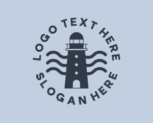 Ocean - Blue Ocean Lighthouse logo design