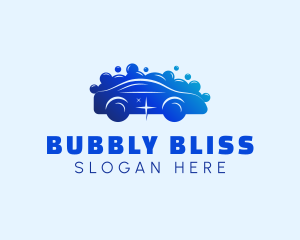 Car Wash Bubble Clean  logo design