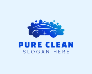 Car Wash Bubble Clean  logo design