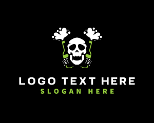 Streamer - Beer Skull Bone logo design