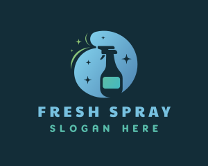 Clean Sanitary Spray Bottle logo design