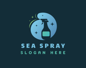 Clean Sanitary Spray Bottle logo design