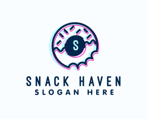 Donut Sprinkle Glitch logo design