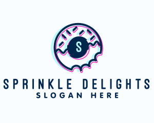 Donut Sprinkle Glitch logo design