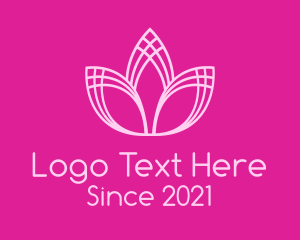 Massage - Monoline Lotus Flower logo design