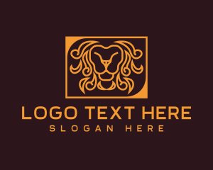 Badge - Luxury Lion Head Mane logo design