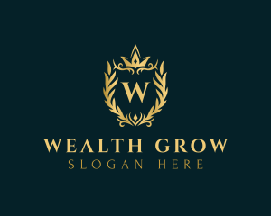 Gold Wreath Crown logo design