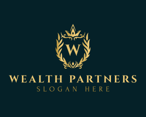 Gold Wreath Crown logo design