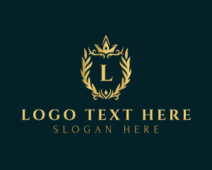 Heritage - Gold Wreath Crown logo design