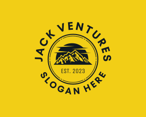 Hipster Mountain Adventure logo design