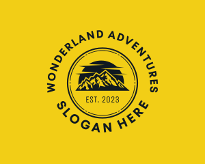 Hipster Mountain Adventure logo design