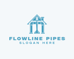 Plunger Pipe Plumbing logo design