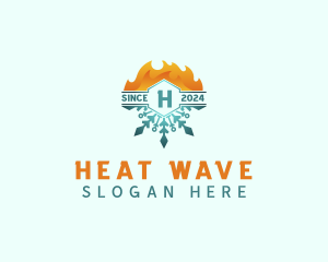 Heat - Cold Heating Fire logo design