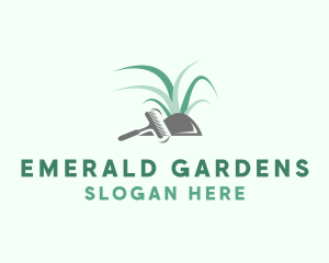 Garden Rake Grass logo design