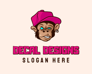 Hiphop Hat Monkey logo design