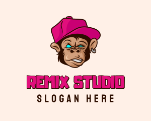 Hiphop Hat Monkey logo design