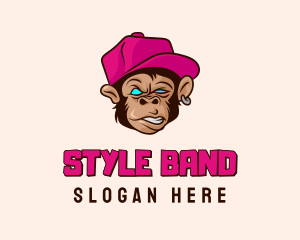 Hiphop Hat Monkey logo design