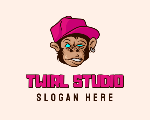 Hiphop Hat Monkey logo design