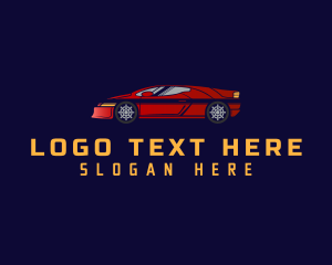 Online Gaming - Red Automotive Car logo design