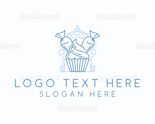 Bake Cupcake Icing Logo