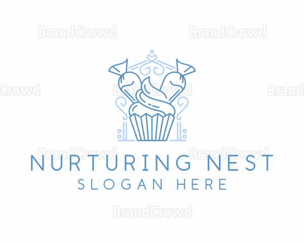 Bake Cupcake Icing Logo