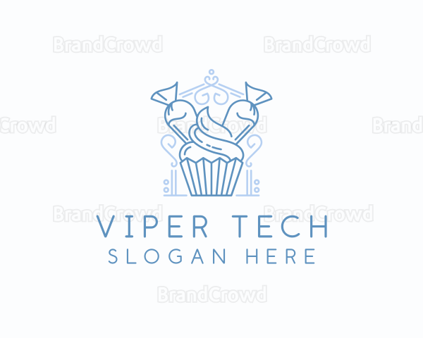 Bake Cupcake Icing Logo